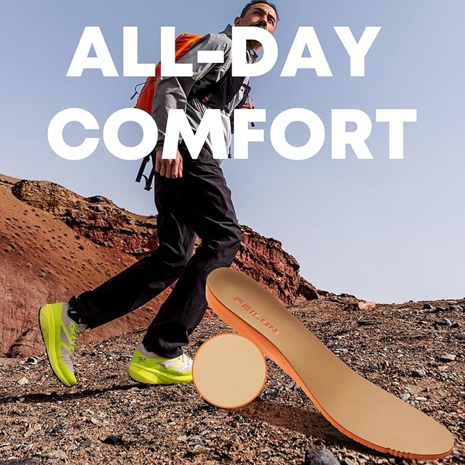 Shoe Inserts for Men and Womem Sport Shoe Insoles Memory Foam Insoles Excellent Shock Absorption and Cushioning for Feet Relief, Comfortable Insoles for All Day Energy in Running, Walking, and Work
