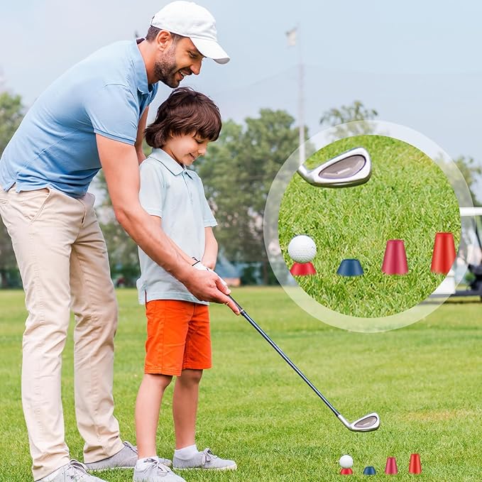 Gejoy 24 Pieces Rubber Winter Golf Tees Golf Rubber Tees Practice Tee Holder with 4 Different Height for Practice, 38,22,16.5,12 mm