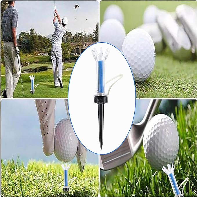 Magnetic Plastic Golf Tees, Professional Long Golf Tees 3 1/2, Premium 8 Prongs Design Enhanced Durability & Stability, Precision Height Markers for Perfect Trajectory, Golf Accessories for Men