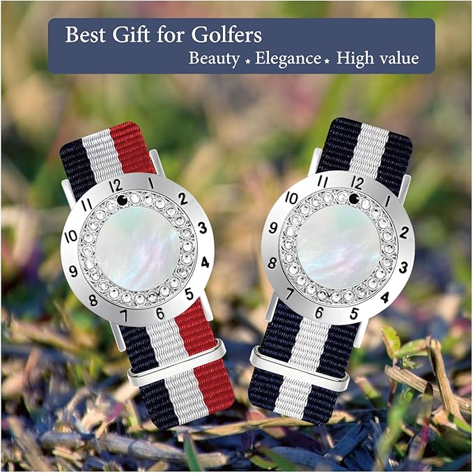 Golf Ball Marker with Golf Stroke Counter Bracelet, Pearl Crystal Ball Marker, Golf Accessories, Golf Gifts, Golf Counters for Women