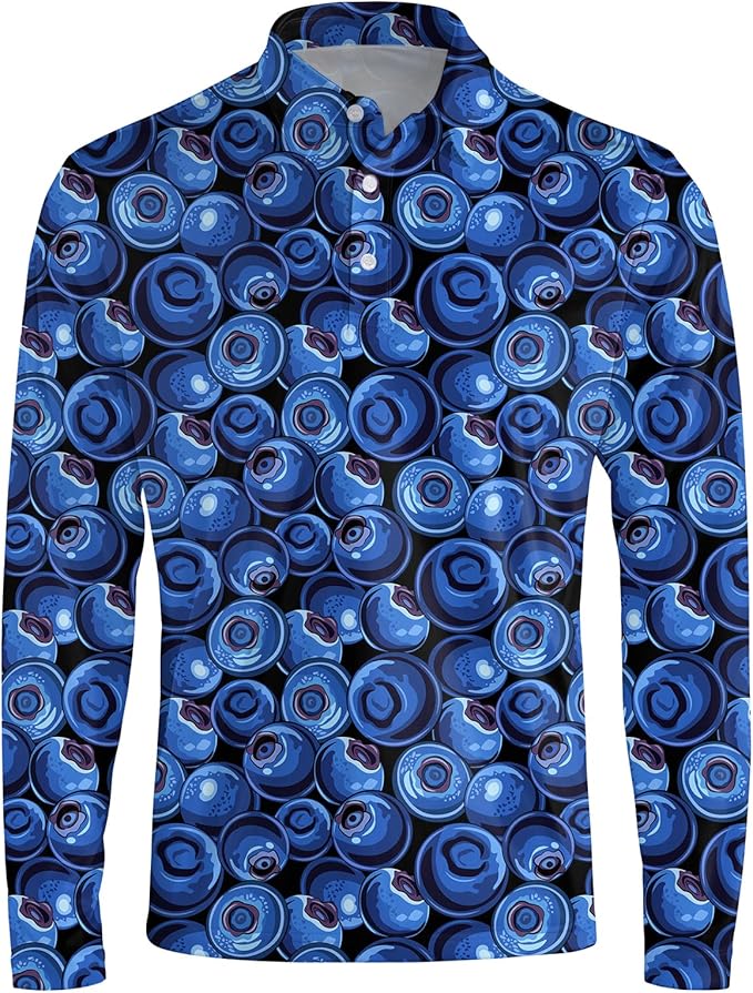 Men's Long Sleeve Golf Shirt Quick Dry 3 Button Work Fishing Outdoor Casual Collar Shirt