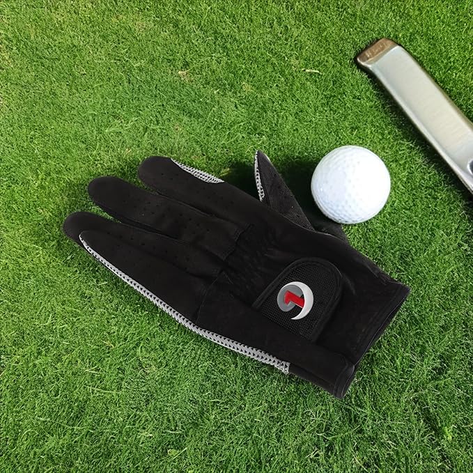 NOLITOY Left Handed Golf Glove Men Ergonomic Lambskin Mitt with Anti-Slip Grip Particles All Weather Protection for Professional and Casual Golfers Stylish and Comfortable Design