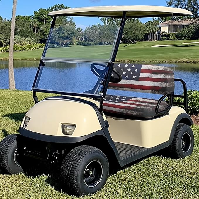 Golf Cart Seat Covers, Universal Fit & Nonskid Bottom Fits for Club Car 2 Person Seats Golf Carts