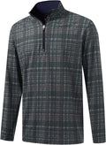 M MAELREG Quarter Zip Golf Pullover Men Dry Fit Long Sleeve Performance Wicking 1/4 Zip Full Print Pullover Mens Sweatshirt