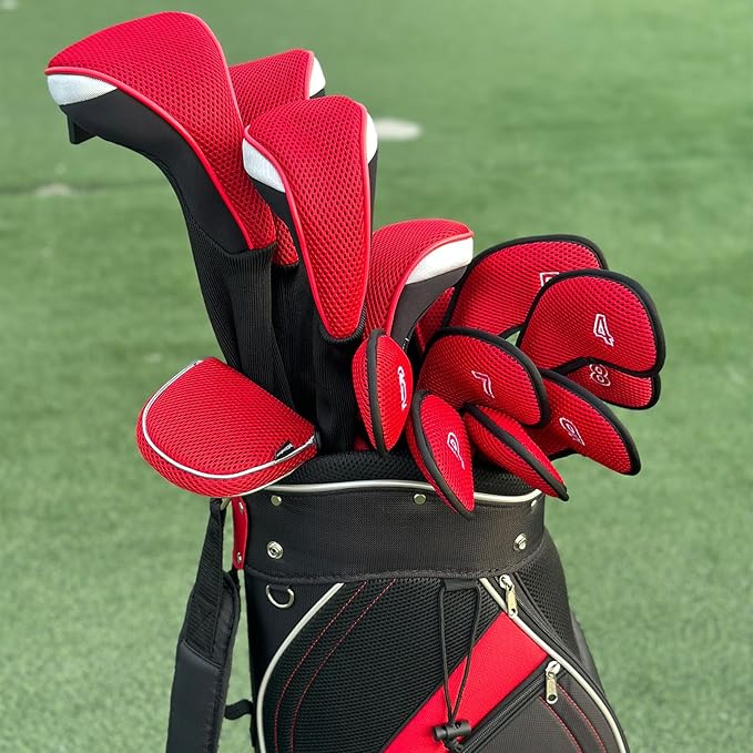 Andux 6pcs/Set Golf Club Head Covers Woods Drivers Fairway Hybrid Set Long Neck (3 Hybrid + 3 Woods)