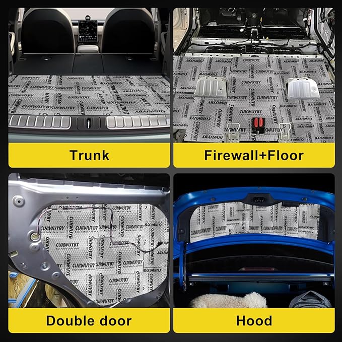 Sound Deading Material for Cars, 80mil (2mm) 36 sqft (3.4 sqm) Car Sound Deadening Mat, Butyl Automotive Sound Deadener, Noise Insulation and Vibration Dampening Material (33 pcs)