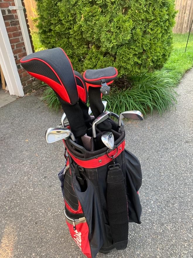 Black Golf Club Head Cover for Driver Fairway 3 Pcs Woods Headcovers, Golf Accessories Hybrid Head Covers Set with Interchangeable Tags 3 4 5 7 X