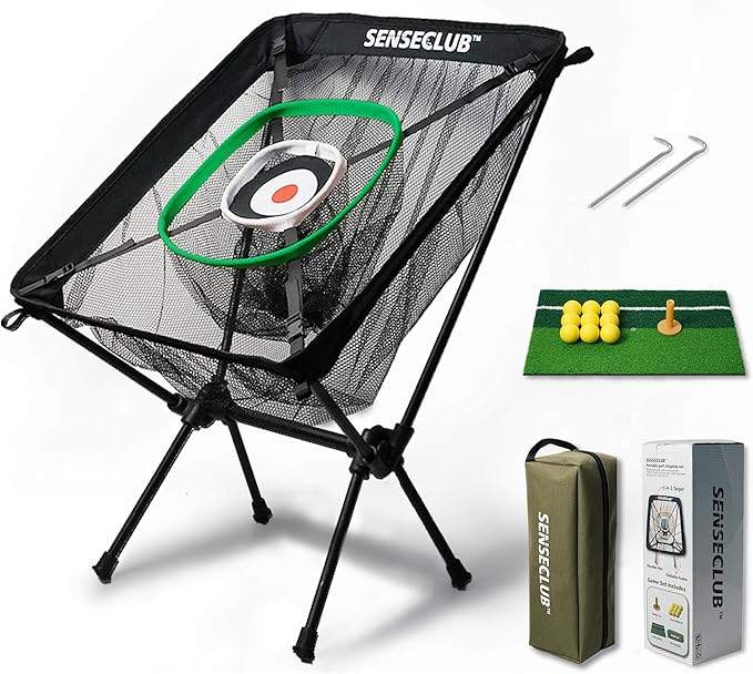 Foldable Chipping Net & Floating Green, Indoor Golf Practice Chipping Target, Backyard Golf Game & Gifts