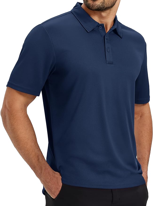 TACVASEN Mens Polo Shirts Short Sleeve Dry Fit Performance Breathable Golf Shirt with Collar Tennis Casual Business Work
