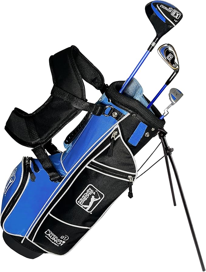PGA Tour Youth Golf Club Set for Ages 8-12 (4’8”-5’2”) and 12+ (5’2”+), Right and Left-Handed Kids Golf Sets – Beginner Junior Golf Clubs with Lightweight Stand Bag, Mallet Putter, Hybrid, Driver