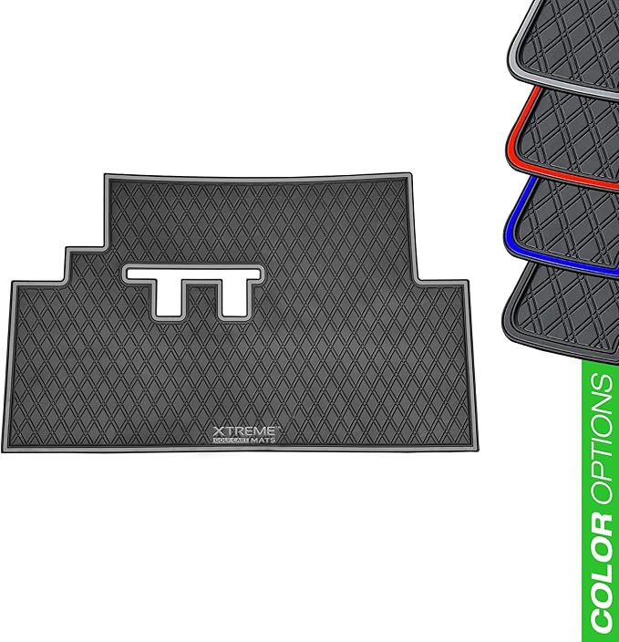 Xtreme Mats Rubber Golf Cart Mat for Bintelli Golfcars, Full Coverage Rubber Front Floor Liner Protects OEM Factory Flooring Compatible with Bintelli Beyond & Nexus (Grey Trim)