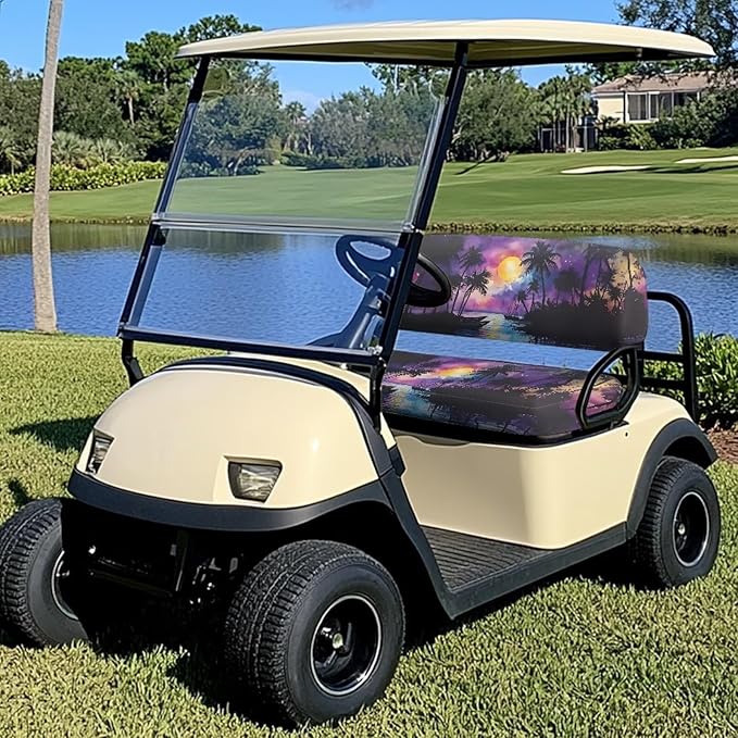 Fashion Print Golf Cart Seat Covers 2 Passenger Golf Cart Backrest Cover Golf Cart Seat Towel Gift for Friends