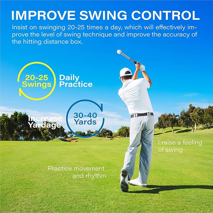 Joyniper Golf Training Wrist Trainer Golf Swing Practice Stick - Strength and Rhythm Training for Improved Shot Swing Control