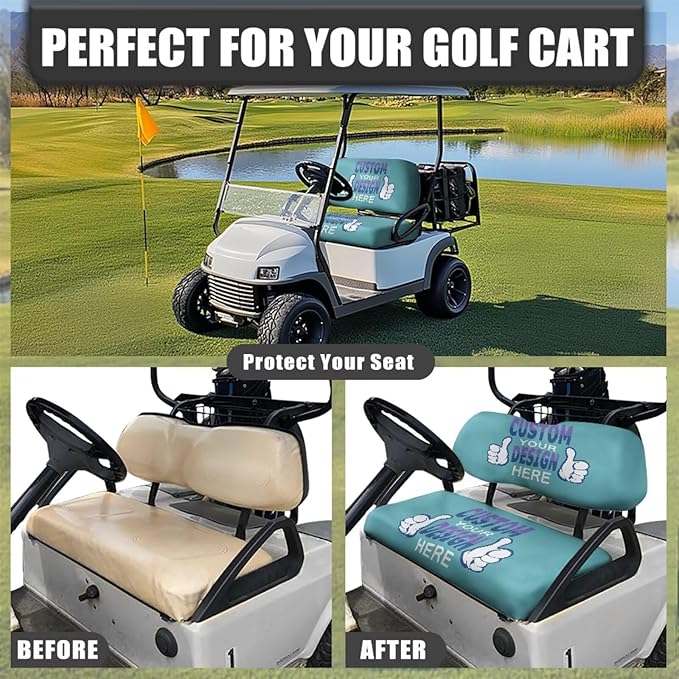 Fashion Print Golf Cart Seat Covers 2 Passenger Golf Cart Backrest Cover Golf Cart Seat Towel Gift for Friends