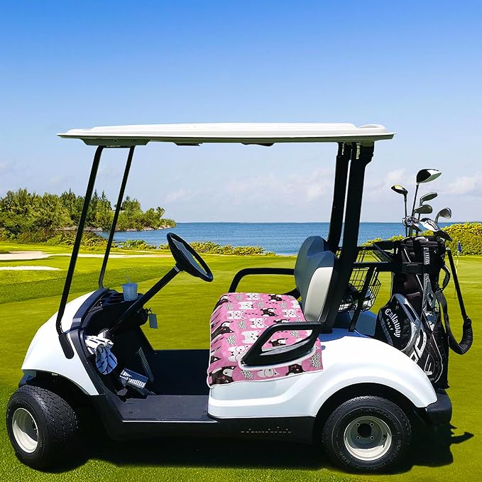 YOKYHOM Golf Cart Seat Covers,Blue White Plaid Golf Cart Seat Towel Blanket Keeps Seat Comfortable and Clean, 100% Microfiber, 51''x 31'', for EZGO, Yamaha, Club Car and More 2-Seat Golf Carts