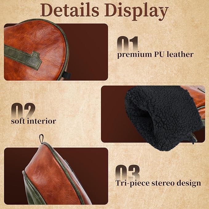 Craftsman Golf Club Head Covers 3pcs or 1pc Classic Brown Golf Headcovers Set Golf Club Headcovers for Driver Fairway Utility/Hybrid Woods Headcovers