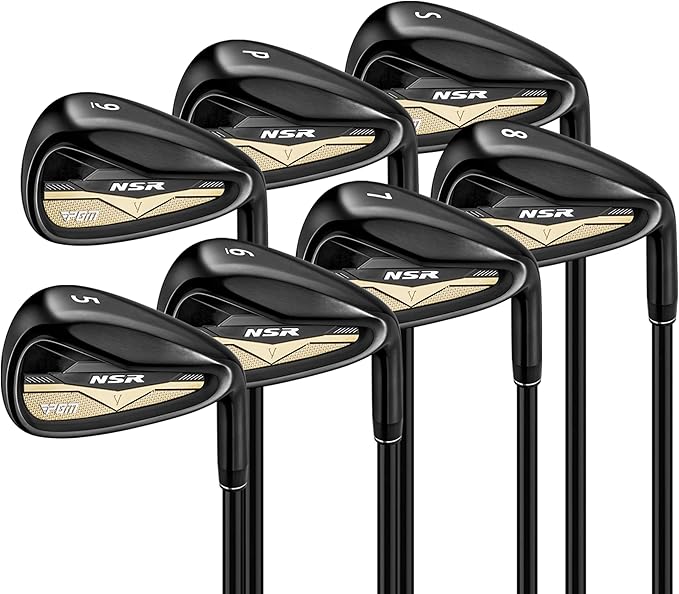 PGM NSR V Men’s Golf Iron Set,(5, 6, 7, 8, 9, PW, SW) Forged Irons,with Graphite Shafts for Right-Handed Golfers