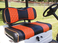 Huskey Parts Company 2pc Orange Diamond Stitched Golf Cart Seat Cover Compatible with Yamaha Drive G29, Drive 2