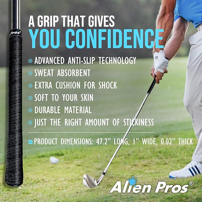 Alien Pros Golf Grip Wrapping Tapes - Innovative Golf Club Grip Solution - Enjoy a Fresh New Grip Feel in Less Than 1 Minute