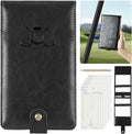 Archerest Magnetic Golf Scorecard Holder, 7.48" x 4.33" Premium Leather Yardage Book Cover Golf with A Pencil and Five Double Sided Printed Scorecards, Golf Accessories and Scorecard Book