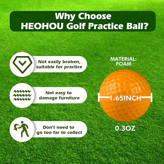 Foam Golf Practice Balls,Realistic Feel and Limited Flight Practice Golf Balls for Backyard,Soft Training Golf Balls for Indoor or Outdoor
