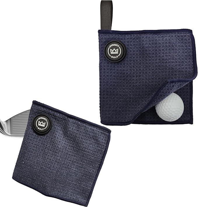 Small Magnetic Golf Ball Towel - Greens Towel & Pocket Golf Towel with Magnet - Golf Ball Cleaner for Around The Green