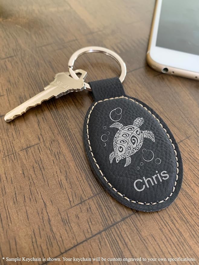 LaserGram Oval Keychain, Golfer Golfing, Personalized Engraving Included (Black with Silver)