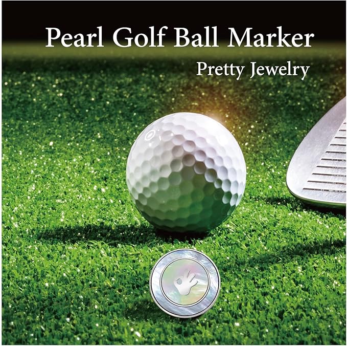 Golf Ball Marker Hat Clip with Pearl Ball Marker, Golf Gifts, Golf Accessories, Golf Ball Markers for Women