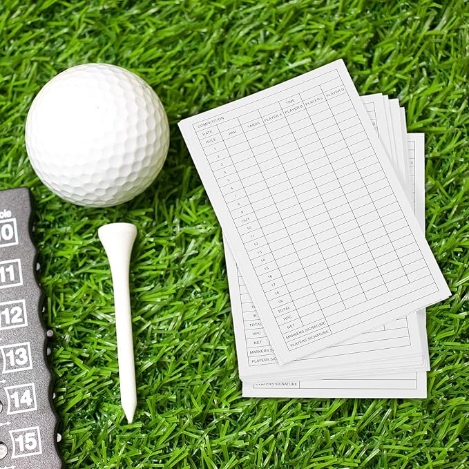 PATIKIL Golf Score Sheet, 20 Sheets 6 x 3.9 Inch Golf Scorecard Record Score Keeper Card for Tracking Score Record Tools Outdoor Golf Club Accessories, White