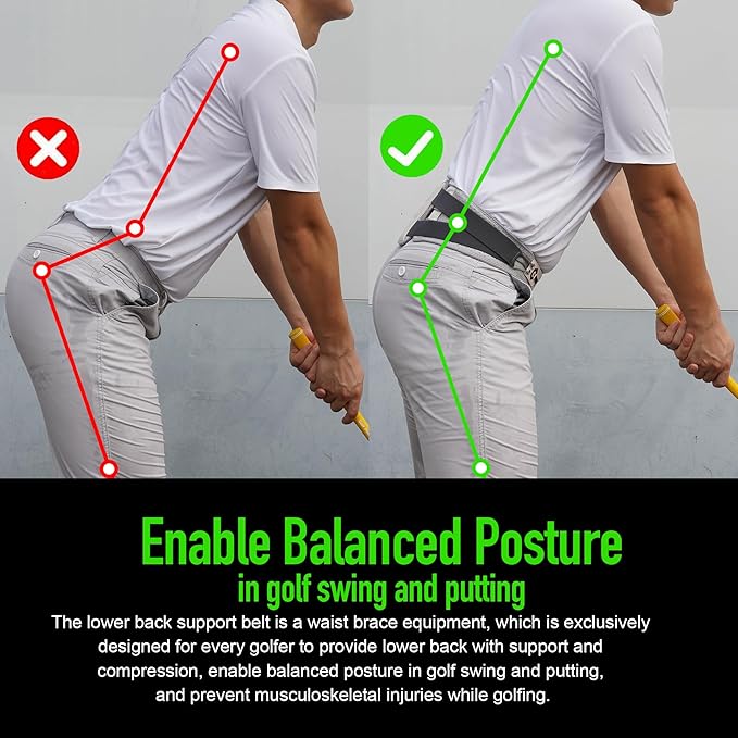 GAIARENA Golf Lower Back Support Belt for Golfers Swing Training Equipment Support & Tighten Waist & HIPS, Protect Lower Back, Prevent Musculoskeletal Damage