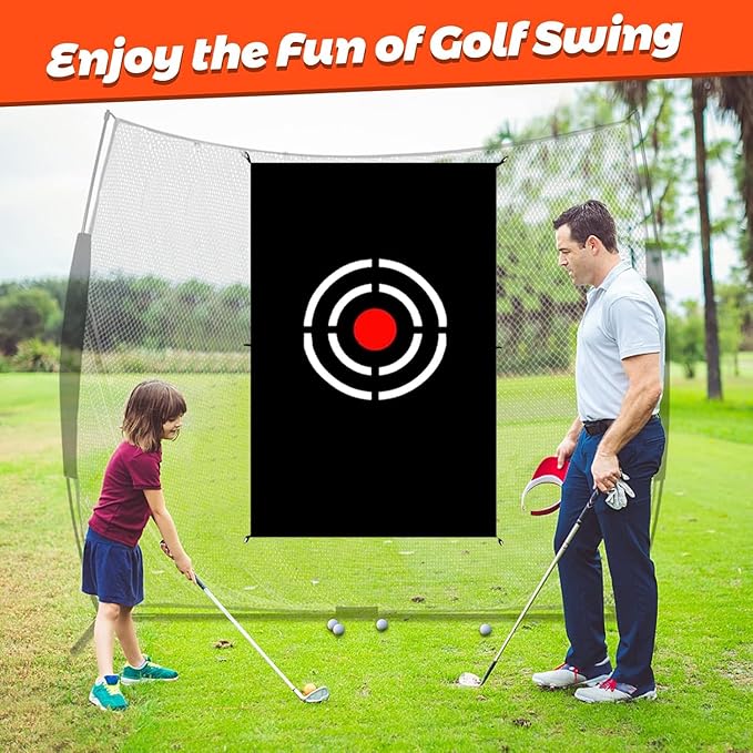 Golf Target Cloth - 5x3FT Durable Net Target with Hitting Range for Accuracy Practice - Portable for Home & Backyard Golf Training Players