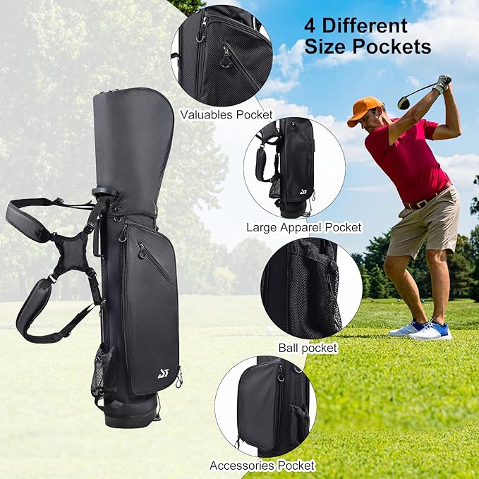Golf Stand Bag – 2025 Upgraded Version with Cooler Pocket, Glove Patch & Tee Holder, Lightweight Sunday Golf Bag for Men & Women