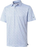 Golf Shirts for Men Dry Fit Short Sleeve Print Performance Moisture Wicking Polo Shirt