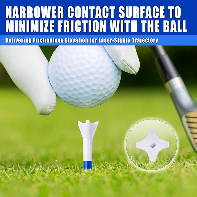 170 Pack Golf Tees 50 Iron Tees with 120 Driver Tees, Pro 4 Line Marking System Plastic Golf Tees, 4-Prong Engineered to Reduce Friction & Longer Distance