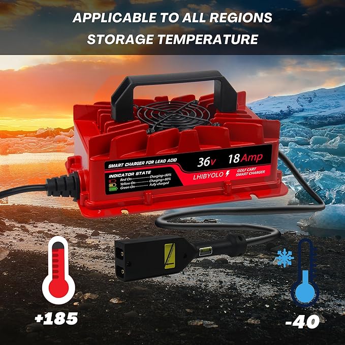 36V Golf Carts Battery Charger for 18 AMP EZGO TXT, 4-6 Hours Full Charger, Club Car Charger 36 Volt,with 2008-Present EZGO TXT