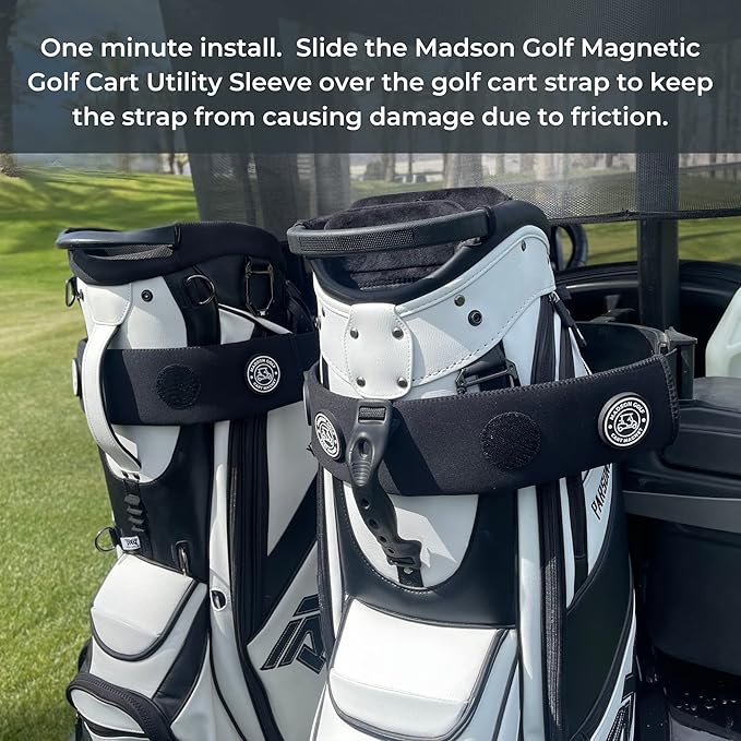 Magnetic Golf Cart Sleeve Utility Strap - Securely Attach Lightweight Golf Accessories to Your Cart with Powerful Magnets and Durable Design