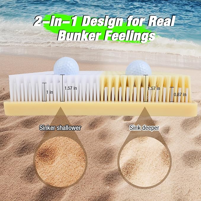 15.7" x 11.8" Golf Bunker Mat - Portable & Sturdy High-Performance Golf Practice Mat for Bunker Shots, Indoor & Outdoor Sand Chipping Mat- Perfect for Beginners, Pros, and Simulator Training