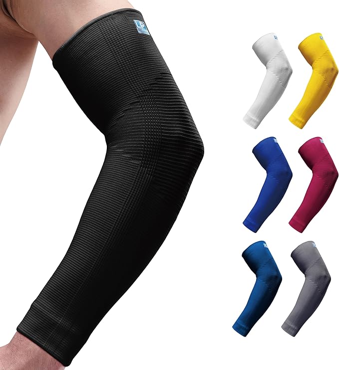 LP SUPPORT 668 Compression Arm Sleeve for Workouts, Sports & Weightlifting, Golf and Tennis Elbow Pain relief for Men & Women