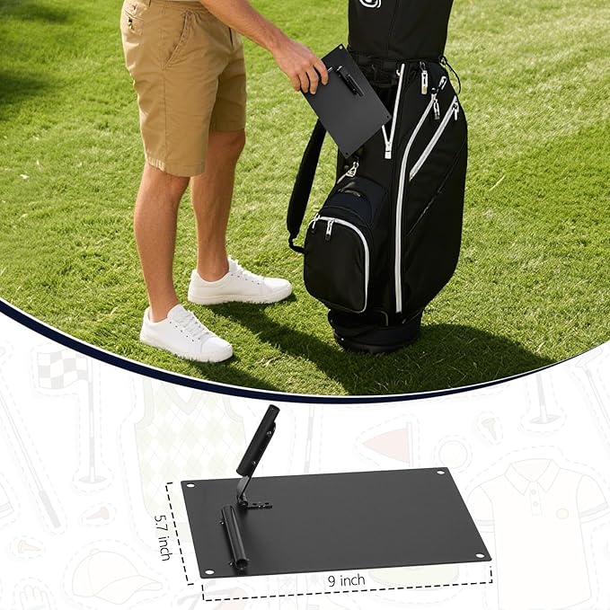 Pro Golf Alignment Sticks Holder – Adjustable Swing Plane Trainer with Weighted Base | Angle Plate Golf Training Aid for Swing Path, Putting & Aiming (Precise Scale Adjustment) (Effortless Adjust)