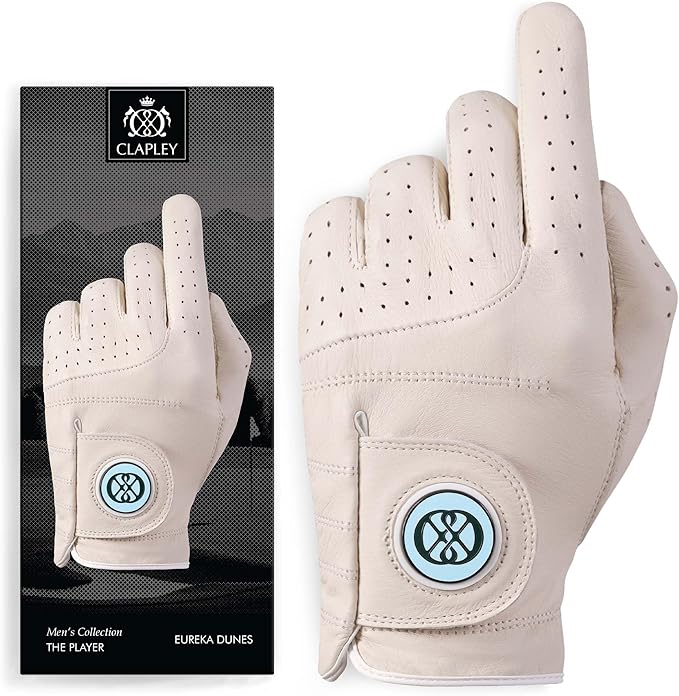CLAPLEY Men’s Golf Glove – Premium Cabretta Leather with Magnetic Ball Marker, Breathable Design, Good Elasticity, Precious Gift for Golfers, Super Soft Feel, Left and Right Hand, Secure Fit