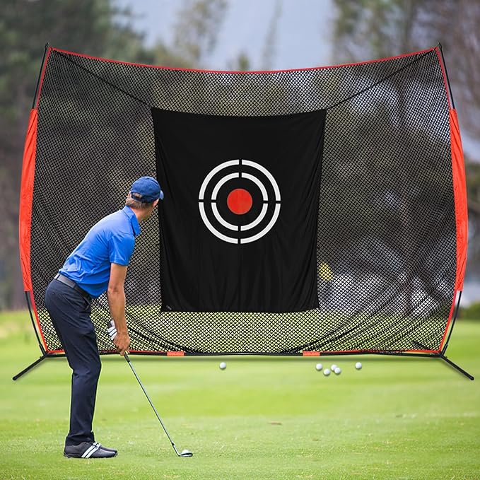Golf Target Hitting Cloth - 6 X 5 FT White Fast Setup Sturdy Practice Trainers Basement Yard for Golfers Adults Players Teens Gifts