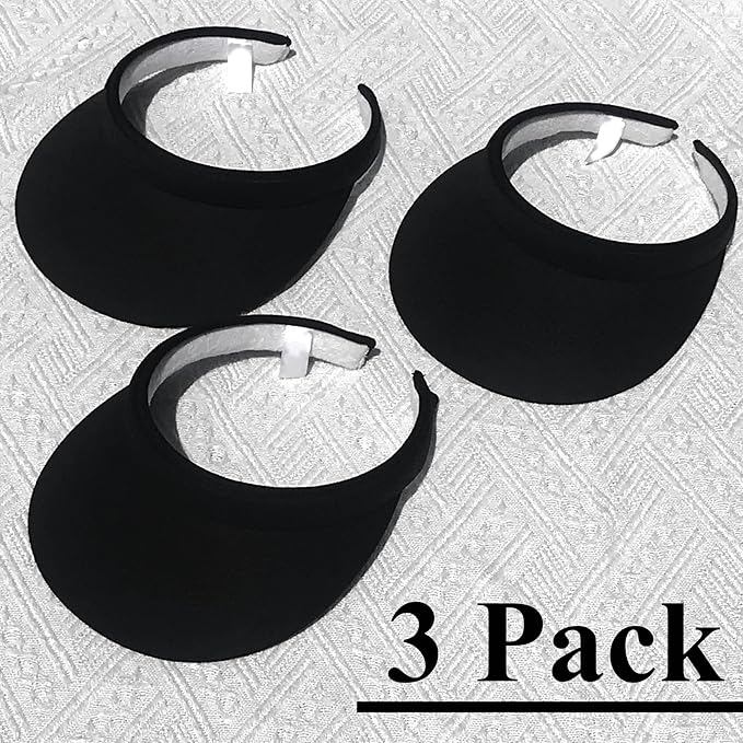3 Pack Sports Sun Visor Hat Women Men Adjustable Clip On Visors Outdoor Golf Beach Cap