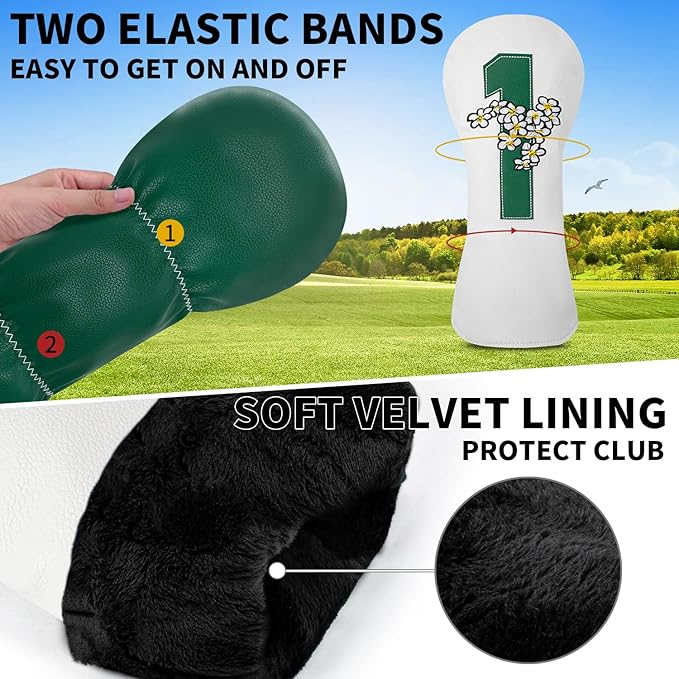 Premium Golf Club Head Cover - Fits Most Clubs, Heavy-Duty Construction, Protects Against Scratches and Damage, Specifically Designed for Hybrid and Fairway Woods.