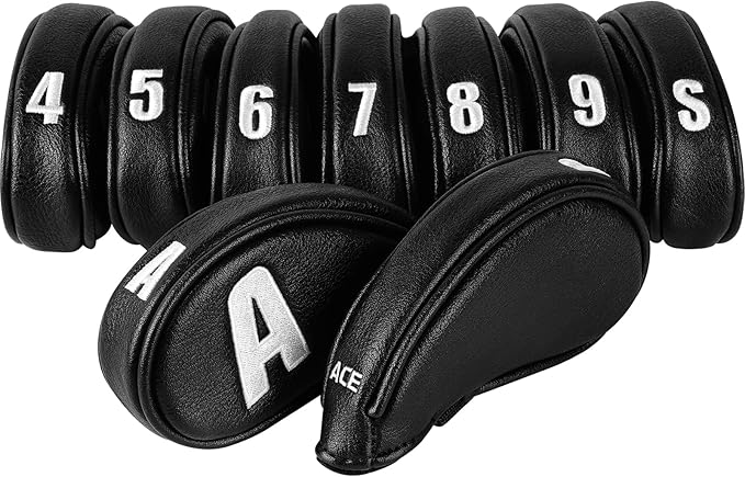 Craftsman Golf 9pcs/Set Iron Headcover Set Protectors Easy on and Off Suitable for Left and Right Golfer
