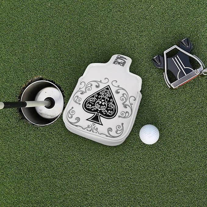Golf Mallet Putter Cover, Golf Club Cover with Strong Magnetic Closure, PU Leather Waterproof Golf Putter Cover Golf Accessories