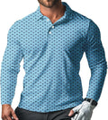 Men's Long Sleeve Golf Shirt Quick Dry 3 Button Work Fishing Outdoor Casual Collar Shirt