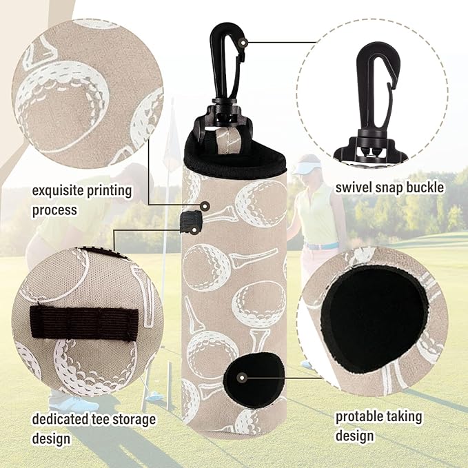Liliful 12 Pcs Golf Accessories Kit, Include Golf Ball Bag with Hook Towel Tees Magnetic Ball Marker Divot Tool Cleaner Brush for Women Man Gifts