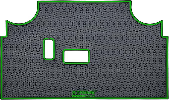 Xtreme Mats Evolution Golf Cart Floor Mat, Full Coverage Golf Cart Liner Protects OEM Flooring - Only Fits Evolution Classic Plus/Classic Pro/Forester/Turfman Carts (2022 and Prior) - Green Trim