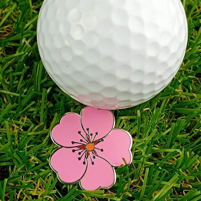 Flower Golf Ball Marker with Golf Hat Clip for Your Friend