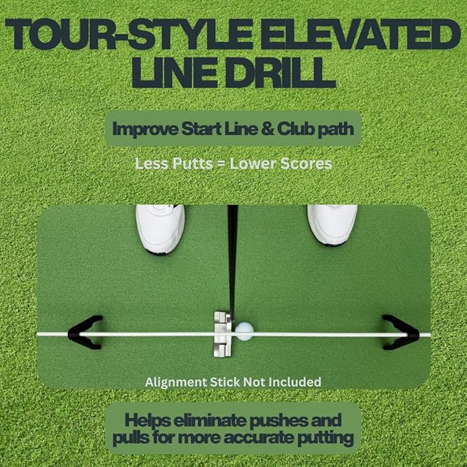 Folding Putting Gates for Golf | Portable Elevated Line Drill & Standard Putting Gate | Compact 2-Pack with Storage Band | Practice Start Line & Face Control Anywhere